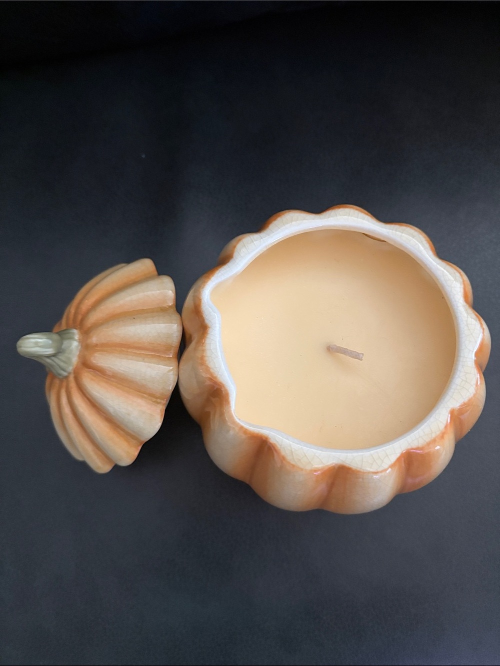 Ceramic Pumpkin Candle - Orange - Picture 3 of 6